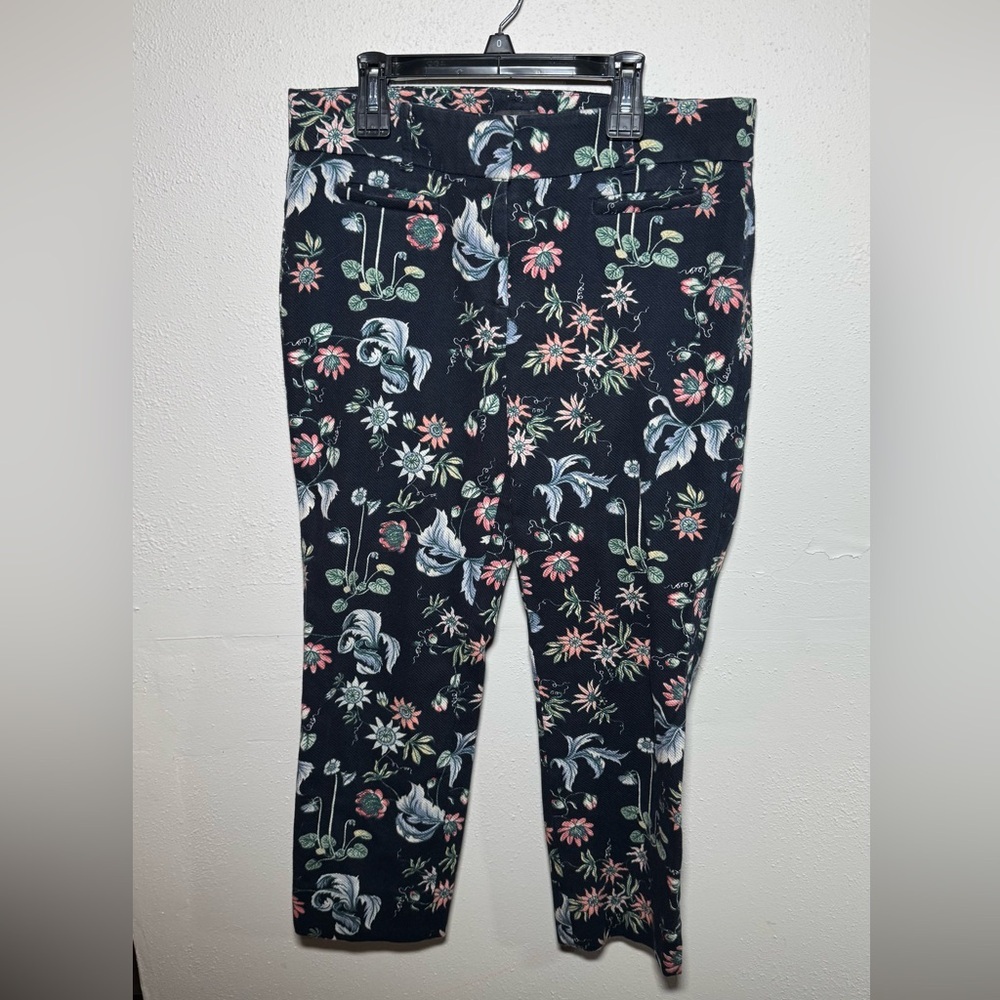ann taylor devin fit floral cropped denim size 8